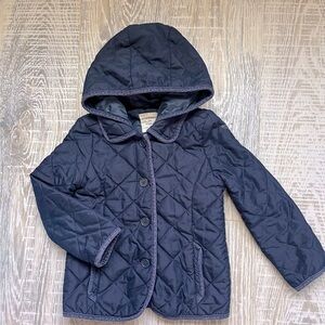 Old navy quilted barn jacket navy blue boys Sz 5
